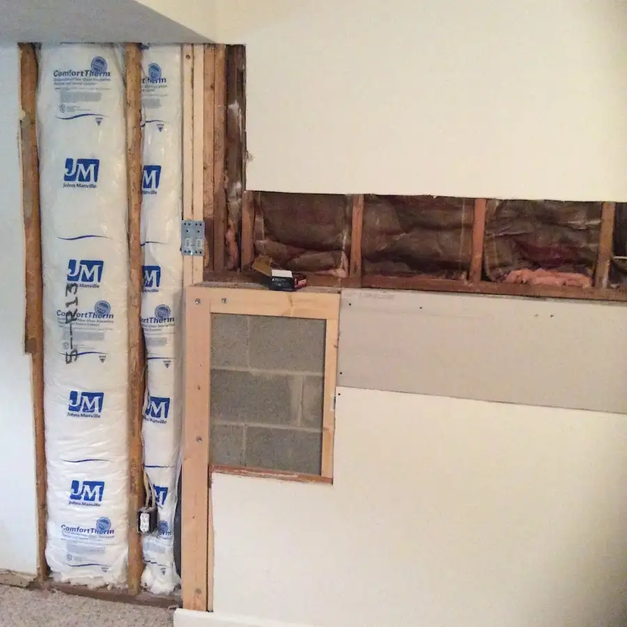 Wall insulation replacement during Contents Cleaning & Restoration in Alliance